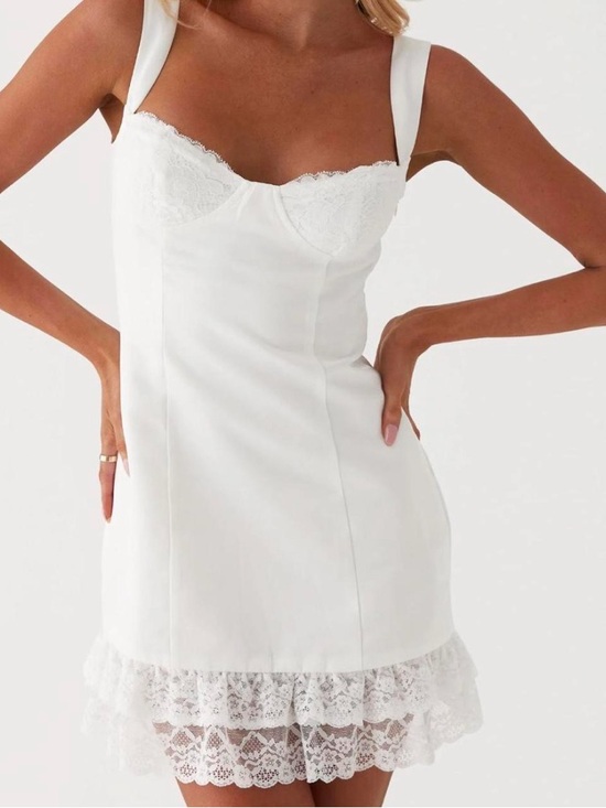 Peppermayo Dresses & Skirts - Peppermayo white lace mini dress